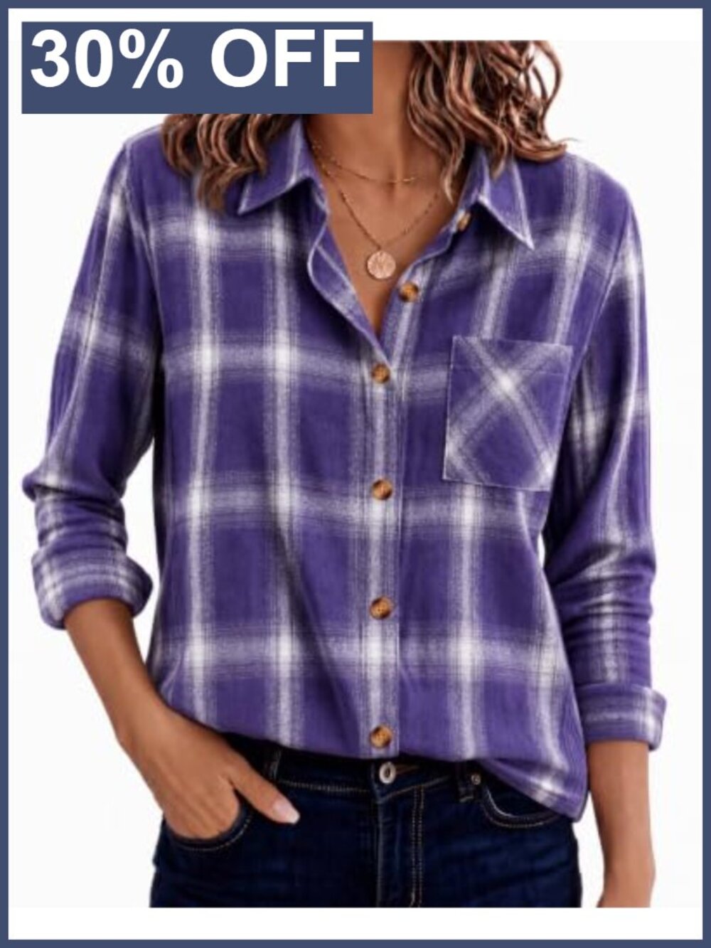 Zeagoo Womens Button Down Plaid Flannel Shirt Long Sleeve Blouse